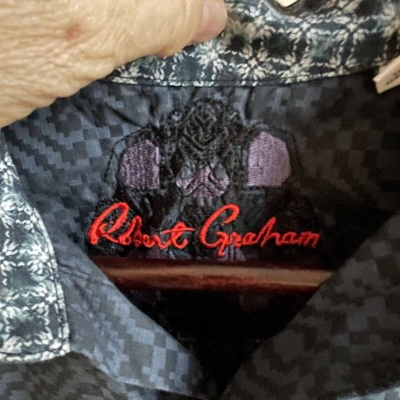 Robert Graham Geometric Pattern Button Up Casual Shirt Men's Large Long Sleeve - Picture 3 of 8